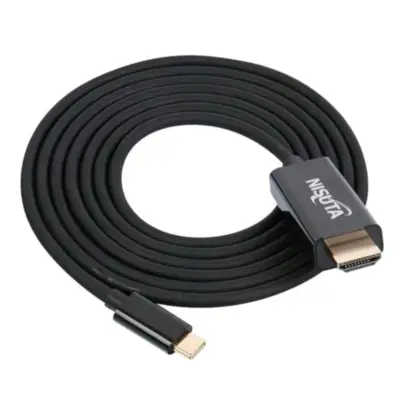 Vista lateral de Adaptador Conversor Usb C Macho / Hdmi Macho 1,8 M Nisuta 4k 30Hz