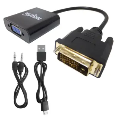 Detalles accesorios de Adaptador Conversor Dvi-D 24+1 Macho / Vga Hembra Con Audio