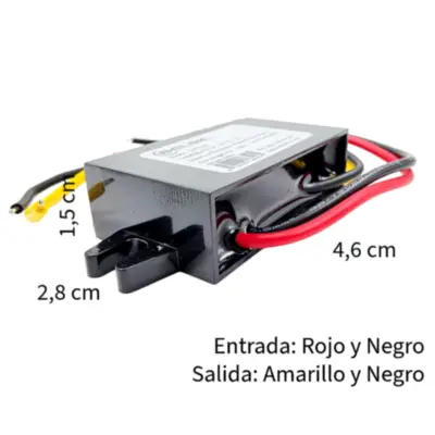 Vista lateral de Convertidor De Tension 12 V A 5V 2A