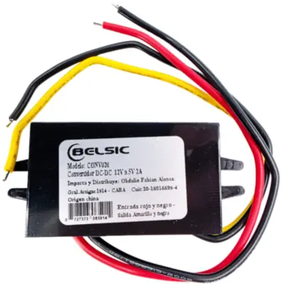 Detalles accesorios de Convertidor De Tension 12 V A 5V 2A