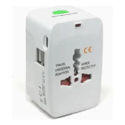Detalles accesorios de Adaptador Enchufe Universal Viajero Usa Europa Asia Con cargador USB