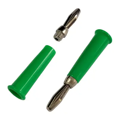 Detalles accesorios de Ficha Banana Plug Macho Estandar Verde