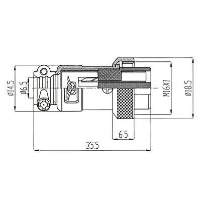 Detalles accesorios de Ficha Conector Gx16 2 Pines Hembra Aviacion A Cable