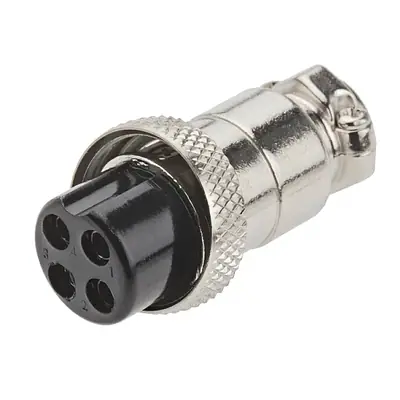 Ficha Conector Gx16 4 Pines Hembra Aviacion A Cable