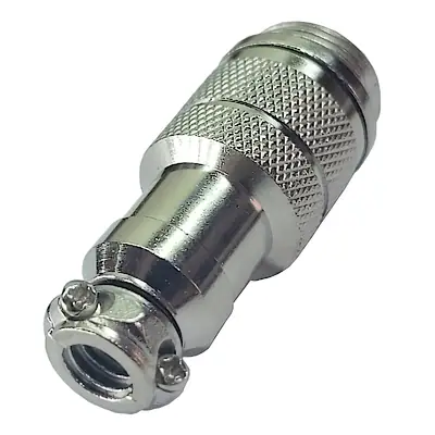 Vista lateral de Ficha Conector Gx16 5 Pines Macho Aviacion A Cable