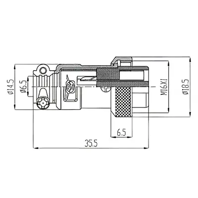 Detalles accesorios de Ficha Conector Gx16 6 Pines Hembra Aviacion A Cable