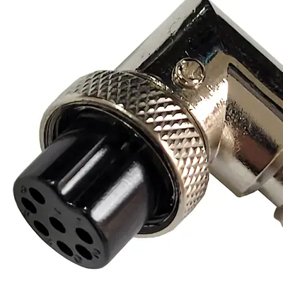 Detalles accesorios de Ficha Conector Gx16 7 Pines Hembra Aviacion A Cable 90 Grados