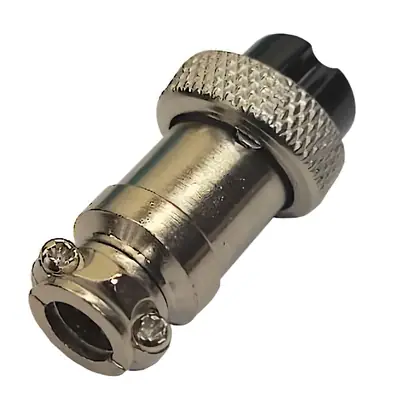 Vista lateral de Ficha Conector Gx16 8 Pines Hembra Aviacion A Cable