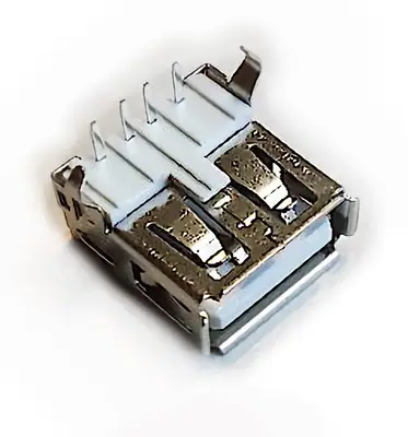 Conector Ficha Usb 2.0 A Hembra A Chasis 90 Grados