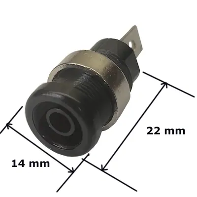 Detalles accesorios de Ficha Banana Hembra Jack Chasis Hq Negro