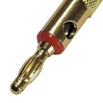 Detalles accesorios de Ficha Banana Plug Macho Metal Rojo