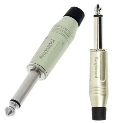 Detalles accesorios de Conector Ficha Mono Plug 6,5 Macho Metal Amphenol Niquelado