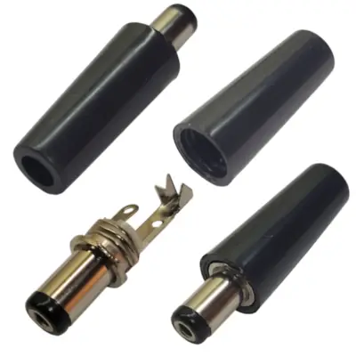 Detalles accesorios de Ficha Dc Hueco 5,5 X 2,1 X 9,5 Mm Plug Macho Bakelita