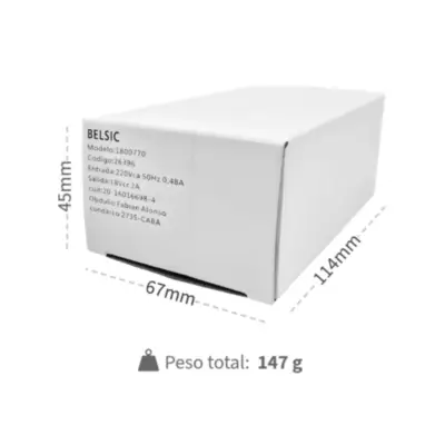 Detalles accesorios de Fuente Switching 18V 2A Con Ficha 5,5 X 2,1 mm