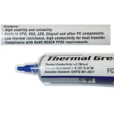 Vista lateral de Grasa Disipadora Termica Jeringa 20G Gris Pipeman Nippon America