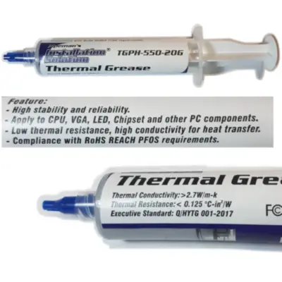 Detalles accesorios de Grasa Disipadora Termica Jeringa 20G Gris Pipeman Nippon America