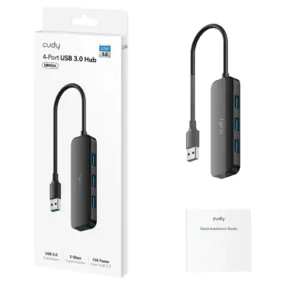 Detalles accesorios de Hub Usb A 3.0 4 Puertos cable 15cm Cudy UH40A