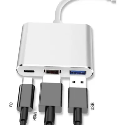 Detalles accesorios de Hub Usb C 3.0 3 Puertos 1Xhdmi / 1Xusb-A / 1Xusb-C PD