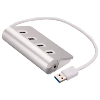 Detalles accesorios de Hub Usb A 3.0 4 Puertos Plata Cable 25Cm