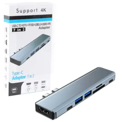 Detalles accesorios de Hub Usb C 3.0 7 Puertos 1xHdmi / 2xUsb-A / 2xUsb-C / 1xMicrosd / 1xTF