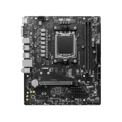 Vista lateral de Motherboard MSI Am5 PRO A620M-E Ddr5 Box
