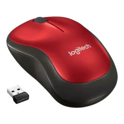Vista lateral de Mouse Inalambrico Logitech M185 Rojo