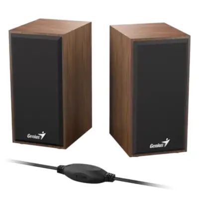 Vista lateral de Parlantes Usb Genius Sp-Hf180 Madera 6W