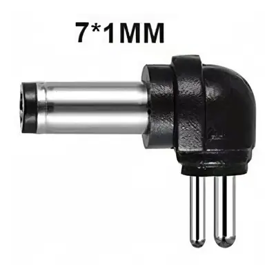 Vista lateral de Plug Hueco 7,0 X 1,0 Mm Intercambiable Macho 90 Grados Polarizado Pin Central