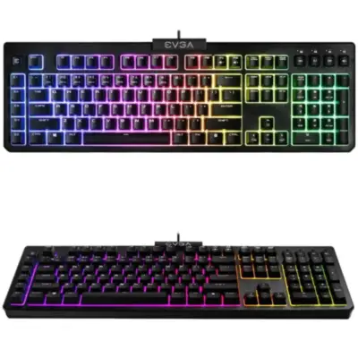 Vista lateral de Teclado Gamer EVGA Z12 RGB En Espanol Retroiluminado