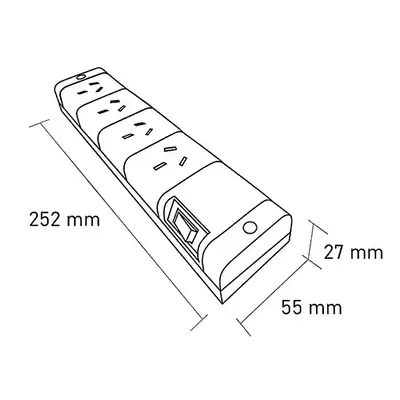 Detalles accesorios de Zapatilla 4 Tomas Cable 2,5M Blanco Multinorma