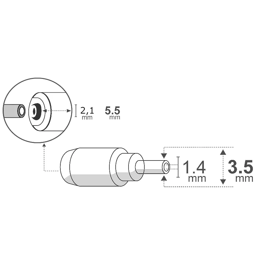 Miniatura 3 de DC hueco: Adaptadores 5,5x2,1 mm marca Belsic modelo 60520
