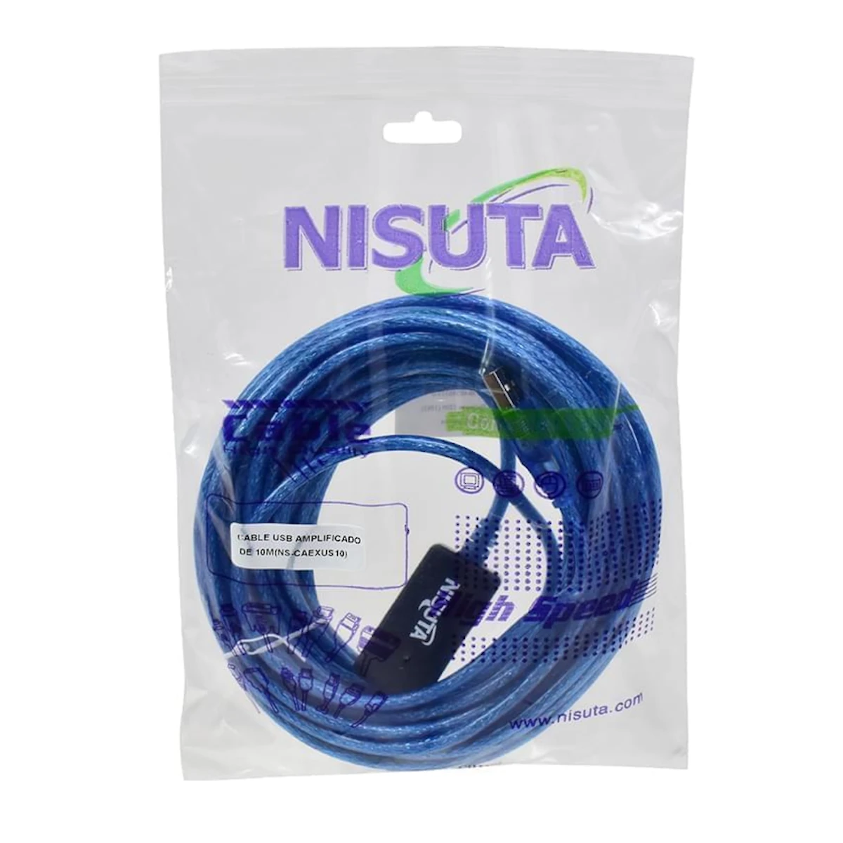 Detalles accesorios de Cable Usb 2.0 A/A Macho-Hembra Extension 10 Mts Amplificado Nisuta