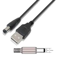 Cable Usb A Macho / Plug Dc 5,5 X 2,1Mm Largo 0,70 M 1A