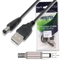 Cable Usb A Macho / Plug Dc 5,5 X 2,1Mm Largo 1 M