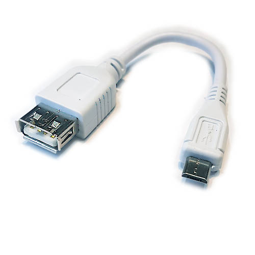 CABLE USB A 2.0 HEMBRA / MICRO-USB MACHO 10 CM BLANCO