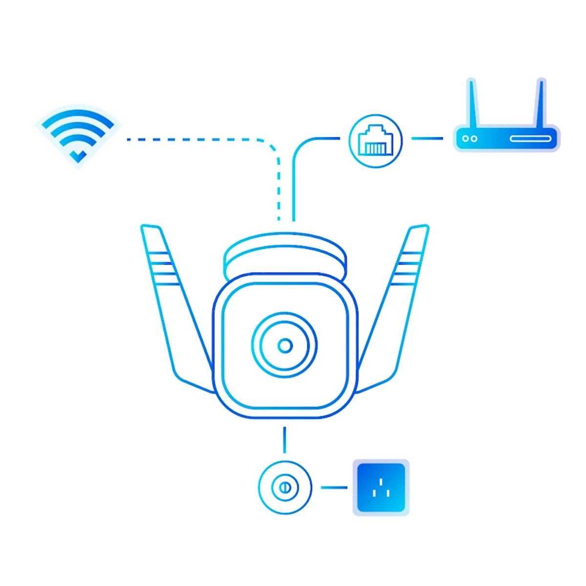 Vista lateral de Camara Seguridad Ip Wifi Cloud Tp-Link Tapo C310 Exterior