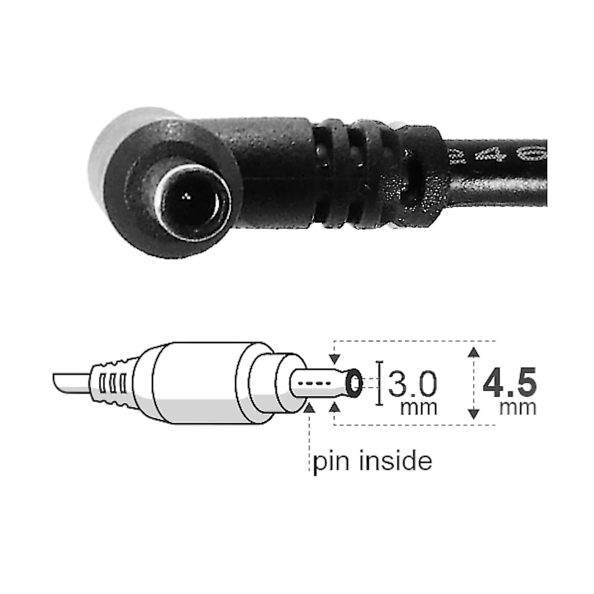 Detalles accesorios de Fuente 19 V 3,42 A Ficha 4,5 x 3,0 mm C/Pin Interior Belsic 24145 Cargador P/Notebook