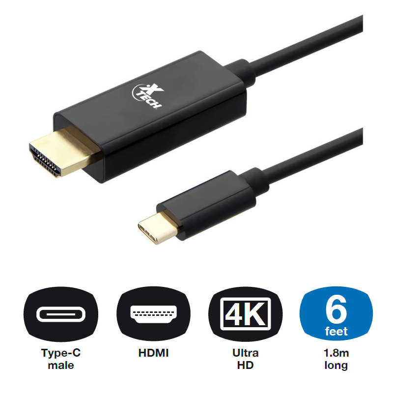 ADAPTADOR CONVERSOR USB C MACHO / HDMI MACHO XTC-545 1,8 m