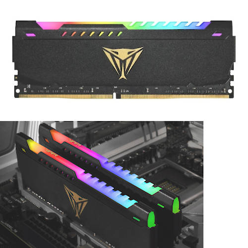 MEMORIA DDR4 8GB 3200MHz VIPER STEEL RGB GAMER NEGRO PATRIOT PVSR48G320C8