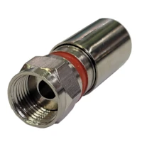 Conector F Crimpeable Compresion Para Cable Rg59 Aro Rojo