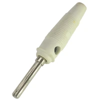 Ficha Banana Plug Macho Con Tornillo Ban-Tg Blanco