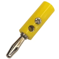 Ficha Banana Plug Macho Con Tornillo Amarillo