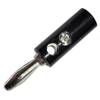 Ficha Banana Plug Macho Con Tornillo Negro