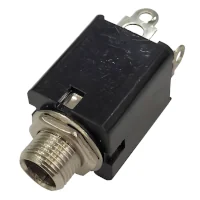 Conector Ficha Estereo Jack 6,5 Hembra Plastico Chasis S/Corte Rosca
