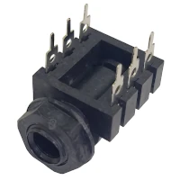 Conector Ficha Estereo Jack 6,5 Hembra Plastico P/ Circuito C/Corte Rosca