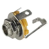 Conector Ficha Mono Jack 6,5 Hembra Metal Chasis C/Corte Rosca