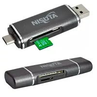 Lector Usb Tipo A + C + Micro P/ Tarjetas Sd Micro-Sd Tf Hasta 512 Gb