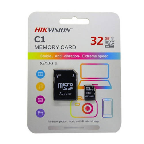 MEMORIA MICRO SD 32GB HIKVISION CL10 C/ADAPTADOR 92 MB/s