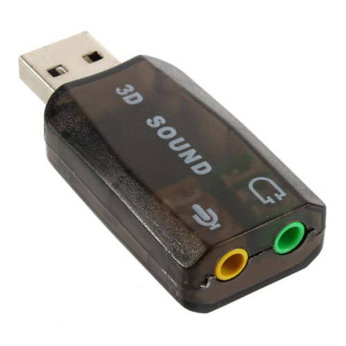 PLACA SONIDO USB ENTRADA MICROFONO + SALIDA AURICULAR 5.1