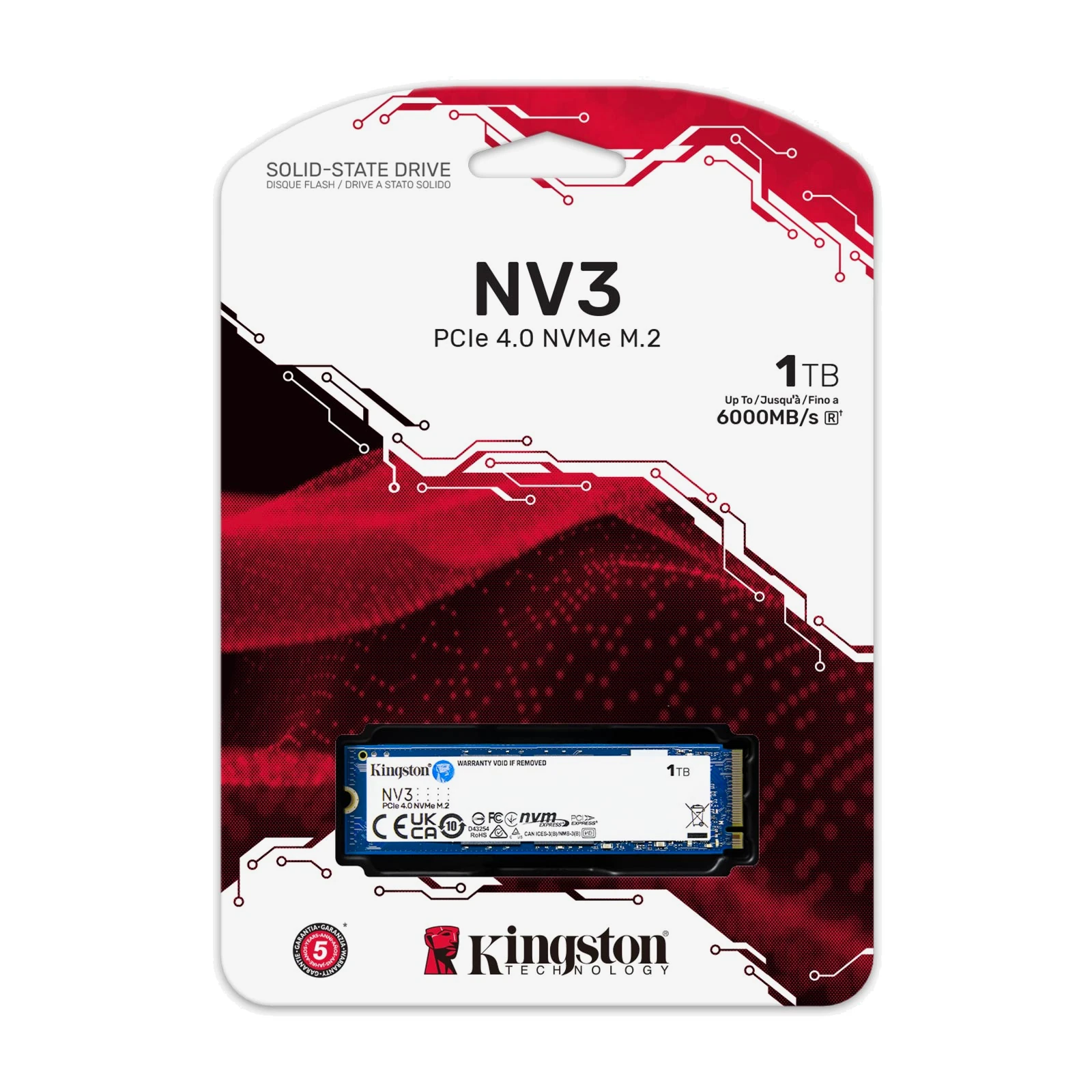 Detalles accesorios de Disco Ssd Estado Solido 1Tb M.2 Nvme Pcie 4.0 Kingston Snv3S/1000G